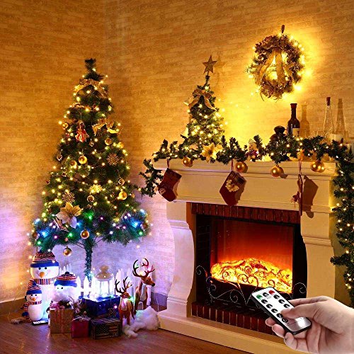 2-Pack Warm White LED Fairy Lights with Remote & Timer - 16.4ft Silver Wire