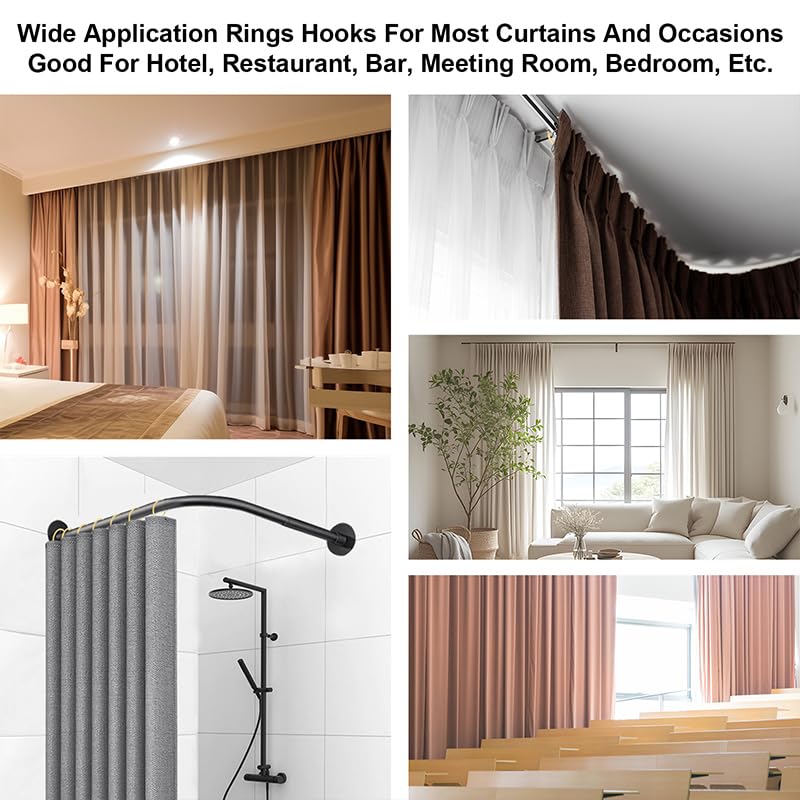 60 Pcs 1.5-Inch Metal Curtain Rings with Eyelets for 1.25-Inch Rods