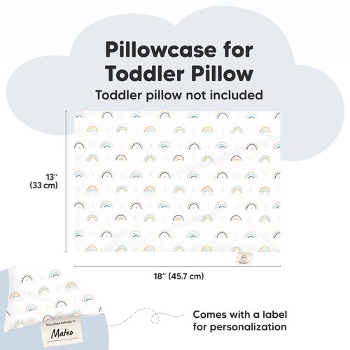 KeaBabies Toddler Pillow - Soft Cotton Baby Cushion with Pillowcase | 13x18 Inches, Machine Washable