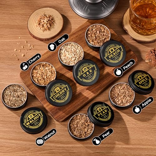 Gray ComboJoy Electric Whiskey Smoker Kit with LED, 6 Flavors, Glass & Ice Mold