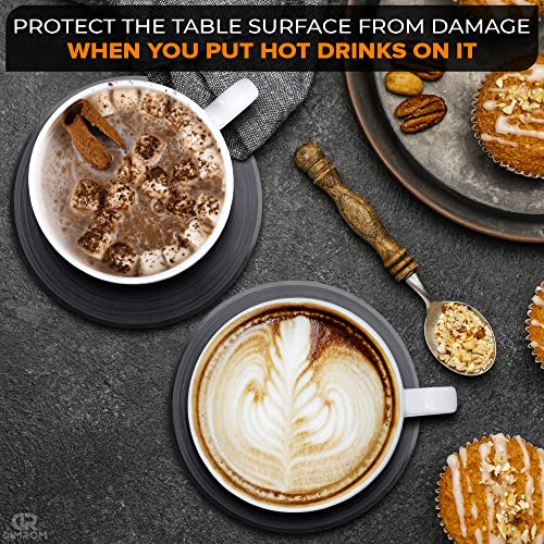 DIMROM 6 Pack Vinyl Coasters 4.1