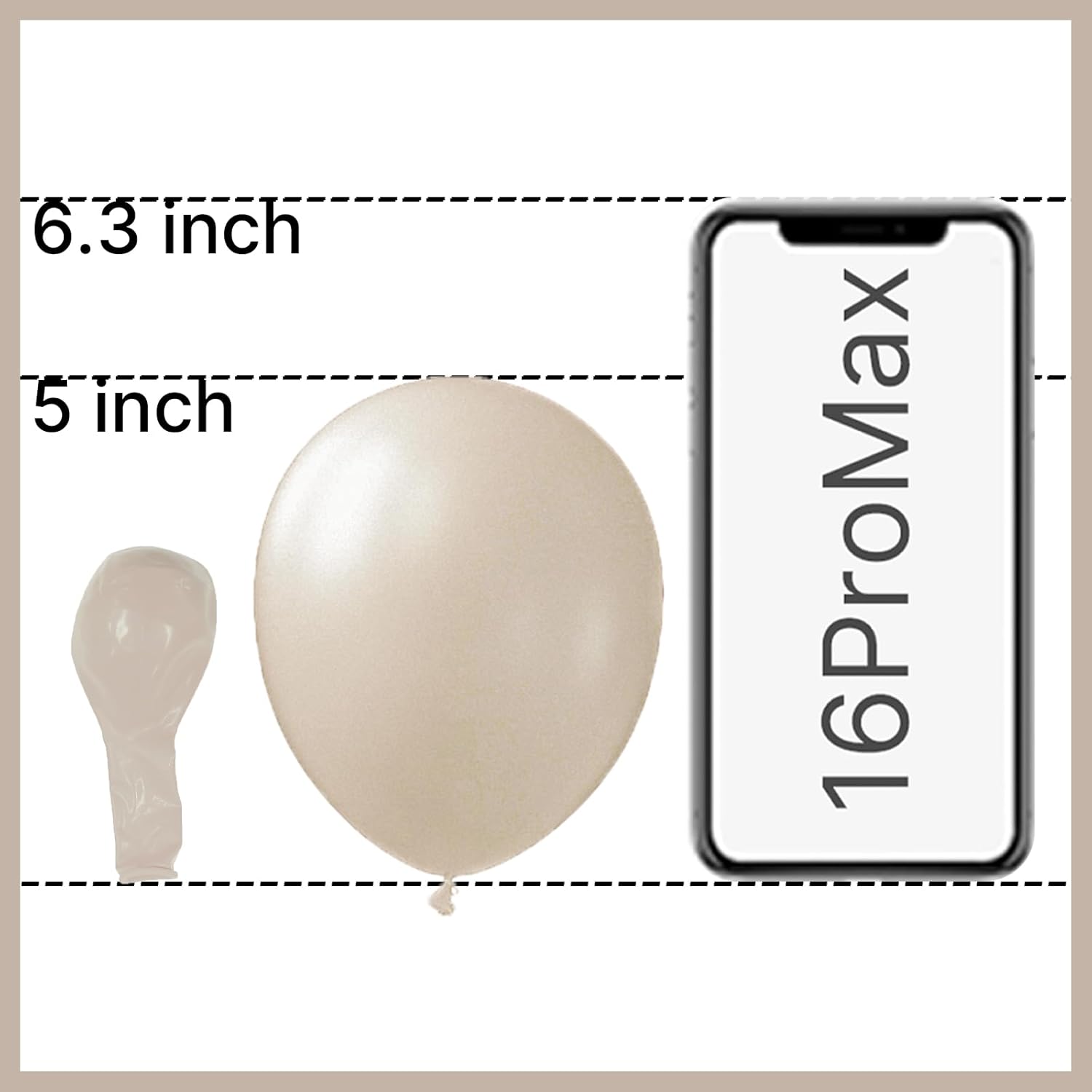PartyWoo White Sand Balloons - 100pcs 5 Inch Off White Beige Latex for Weddings & Events