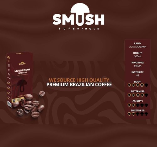SMUSH - Mushroom Espresso Pods Compatible with Nespresso Original Machines | Enriched coffee with mushroom, Energy & Focus (Pack of 40-Count, Mind - Cordyceps)