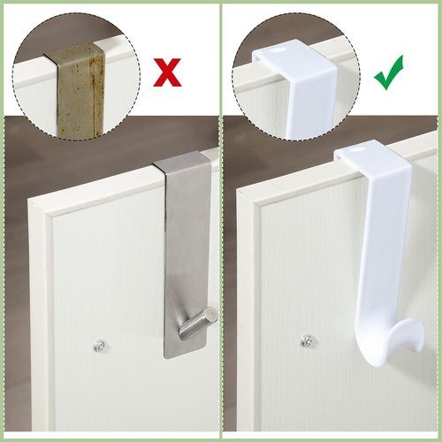 Jetec Over The Door Clothes Hooks - 8 Pcs White Hanging Hanger Set for Home & Kitchen | 4.72 Inch Long