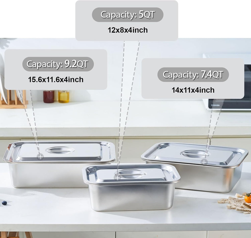 Skiennix 4 Inch Extra Deep Lasagna Baking Pan - 11x14 Inch Nonstick Stainless Steel with Lid | 7.4QT Capacity