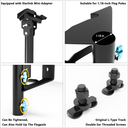 Starlink Mini L Track Mount for Cybertruck, Lymorexan Starlink Mini Car Roof Mount, Starlink Mini Accessories
