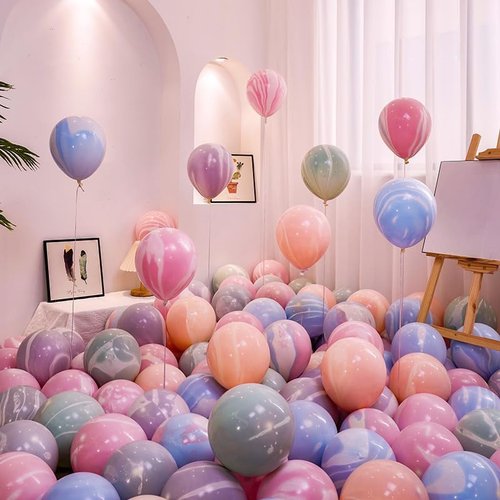 Colorful Macaron Balloons - 100 Pack Pastel Balloons for Graduation, Weddings, Birthdays & More