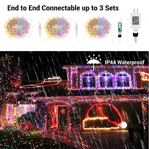 Brizled 300 LED 115 ft Color Changing Christmas String Lights - Warm White & Multicolor, End-to-End Connectable