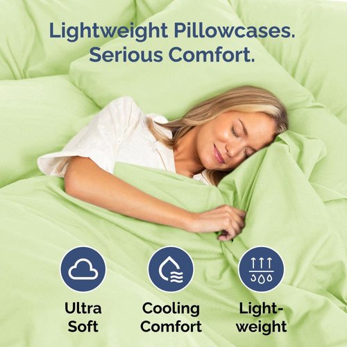 King Pillow Cases Set of 4 | Ultra Soft Hotel Quality Covers - Cozy, Wrinkle-Free & Fade Resistant - Light Sage Green
