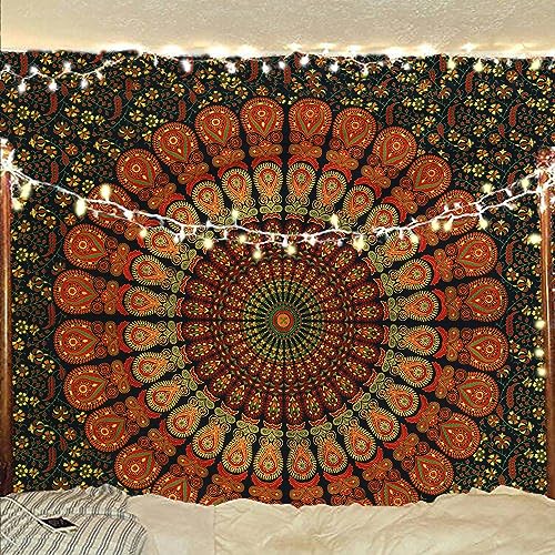Organic Cotton Mandala Tapestry Wall Hanging - Twin Bedspread Throw