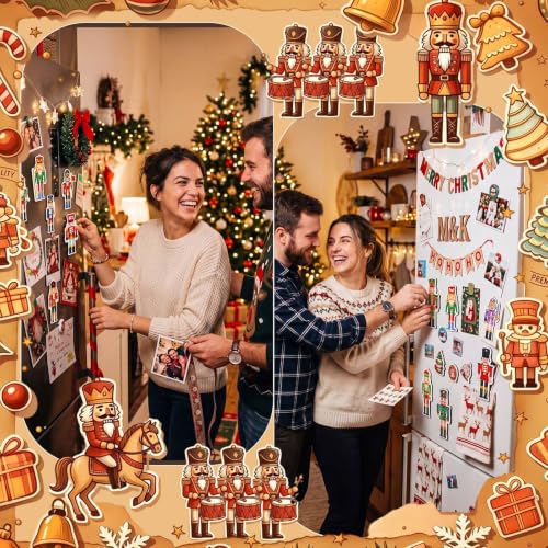 Sabary 30 Pcs Nutcracker Christmas Magnet Craft Kit for DIY Holiday Decor