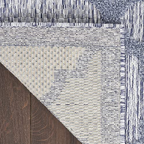 Nourison Home Easy Care Denim Blue 5' x 7' Area Rug - Easy Clean, Non Shedding, Bed Room, Living Room, Dining Room, Kitchen (5' x 7')