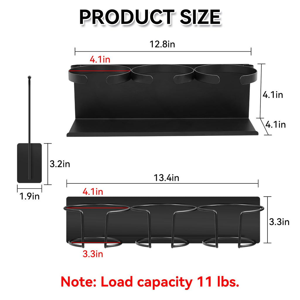 Veitail Magnetic Stanley Cup Holder for Fridge,Water Bottle Organizer,Tumbler Organizer,Stanley Cup Accessories(Black, 6 Bottles)