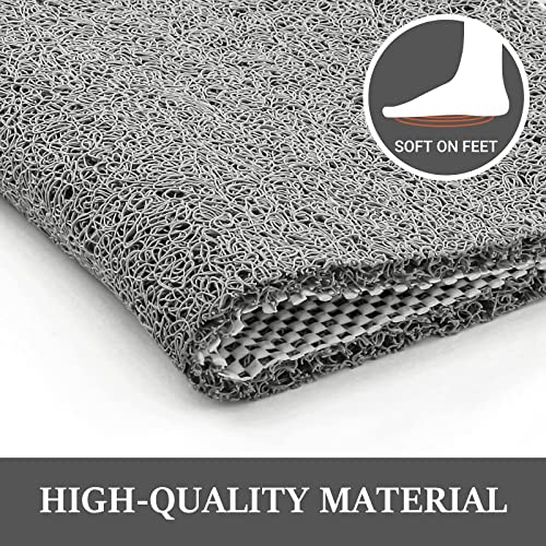 Non-Slip PVC Loofah Shower Mat - 24x16 Inch Quick-Dry Bathtub Mat