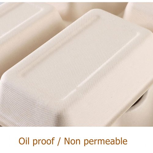 HningBuyox 50 Pack Compostable Paper Plates, Heavy Duty Sugarcane Fiber Compartment Plate, Microwave Safe Divided Tray for Adults, for Meal Prep, Buffets, Dips, Picnic, School,Party, Freezer Safe