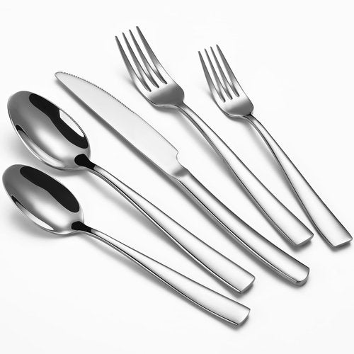 40-Piece Silverware Set, Heavy Duty Stainless Steel Flatware Cutlery Set Service for 8, Food-Grade Utensil Sets for Home Restaurant, Dishwasher Safe