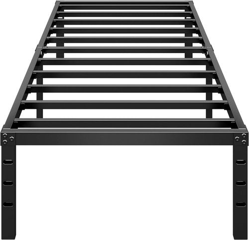 HLIPHA Metal Platform Bed Frame - 14 Inch Tall Twin Size with Sturdy Slat Support | Easy Assembly, Black