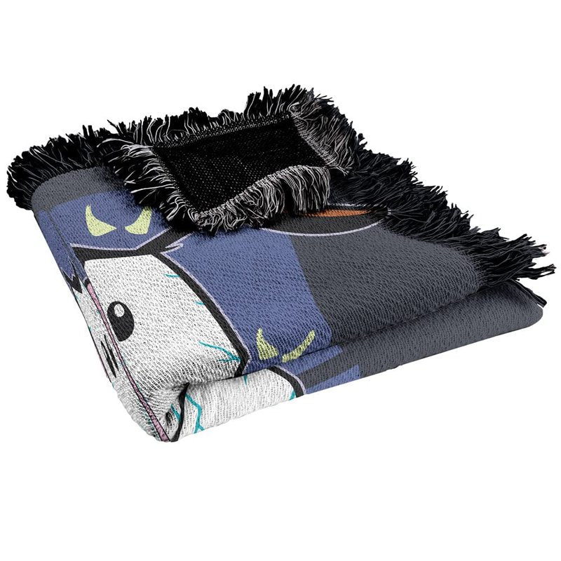 LOGOVISION Courage The Cowardly Dog Blanket, 50"x60" Window Woven Tapestry Cotton Blend Fringed Throw