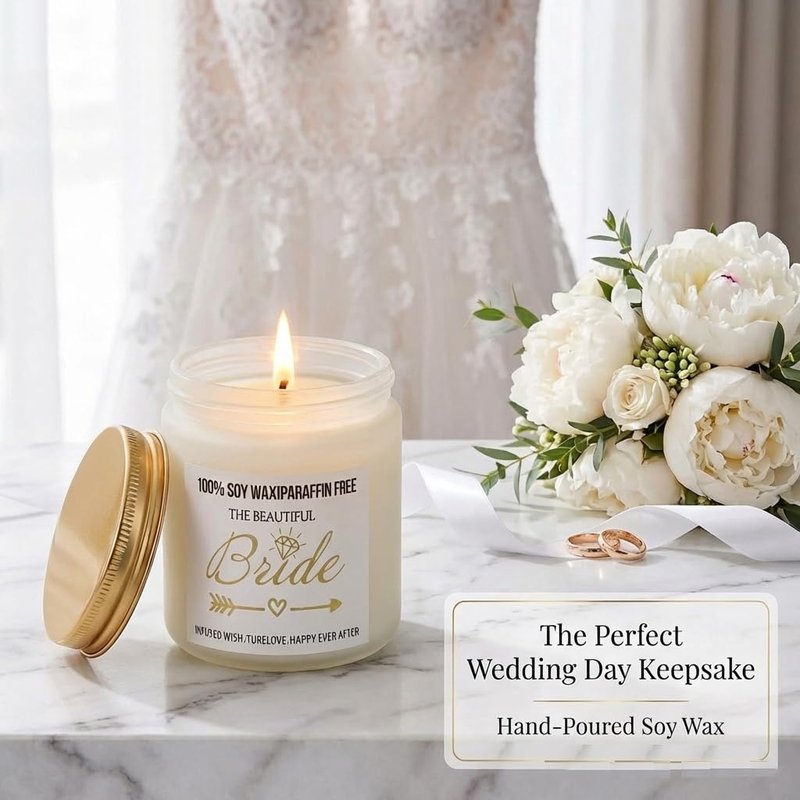 WEDNGGF Bride to Be Gifts for Bridal Shower Engagement & Bachelorette Gift Box for Future Mrs Includes Wooden Photo Frame, Coffee Mug, Real Gold Rimmed Ring Dish, Stainless Steel Tumbler & Spa Set