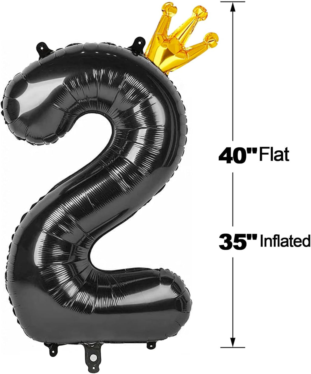 40-Inch Black Number 2 Balloons by [Brand Name] - Perfect for 2nd Birthday Party Decorations