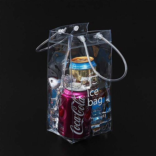 Ice Wine Bag Portable Collapsible Clear Wine Pouch Cooler with Handle for Party,Outdoor,Champagne,Cold Beer,White Wine,Chilled Beverages,Iced Drinks 3 Pack (3)