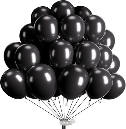 EMART 100pcs Black Balloons - 12 Inch Latex Helium Quality for Birthday, Wedding & Party Decor