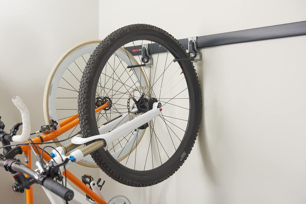 Rubbermaid FastTrack Vertical Bike Hook - Heavy-Duty Wall Mount Holds Up to 50 Pounds | Black