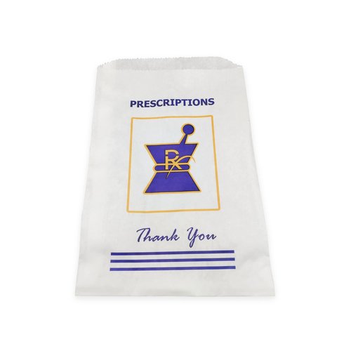 1000 Weber’s Wonders Prescription White Pharmacy Paper Bags - Medicine Container Grocery Bag - Lunch Kraft Bag Party Favor Bag - 5” x 10”