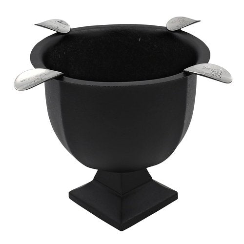Stinky Cigar Box Pressed Ashtray, Cast Iron Black - Windproof Design with 4 Stirrups, Deep Bowl for Indoor & Outdoor Use, Heat Resistant & Easy to Clean - Ideal Smoking Accessory for Cigar Enthusiast