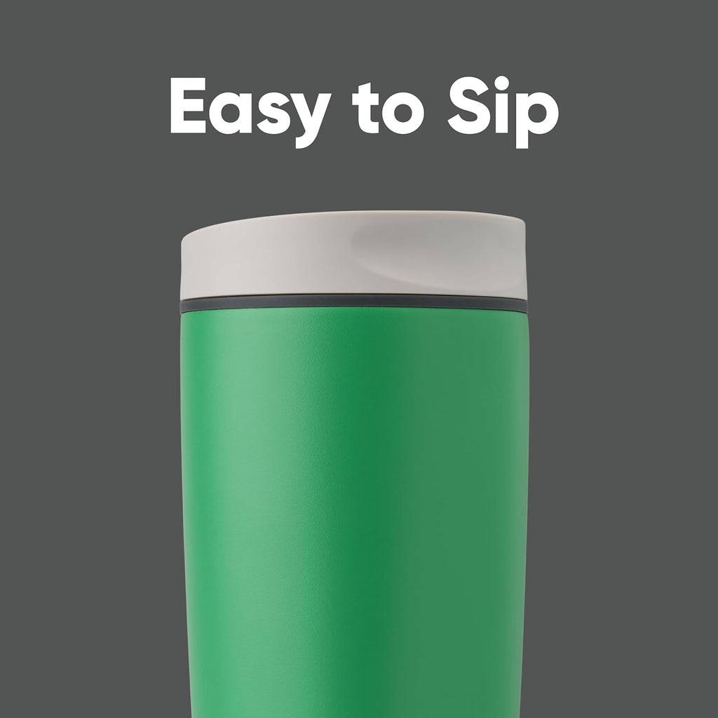 Owala SmoothSip Coffee Tumbler - Insulated Stainless Steel, BPA Free, 20 oz, Grey/Green