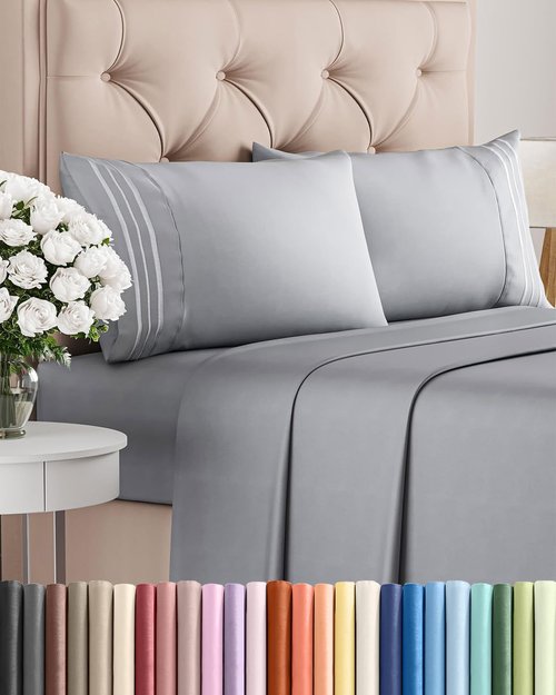 King Size 4 Piece Sheet Set - Comfy Cooling Bed Sheets for Ultimate Luxury | Soft, Wrinkle-Free, Deep Pockets - Oeko-Tex Certified - Steel Blue