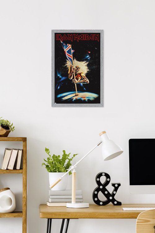 Iron Maiden - Hellfire Wall Poster, 22.4L" x 14.7W", Gray Framed Version