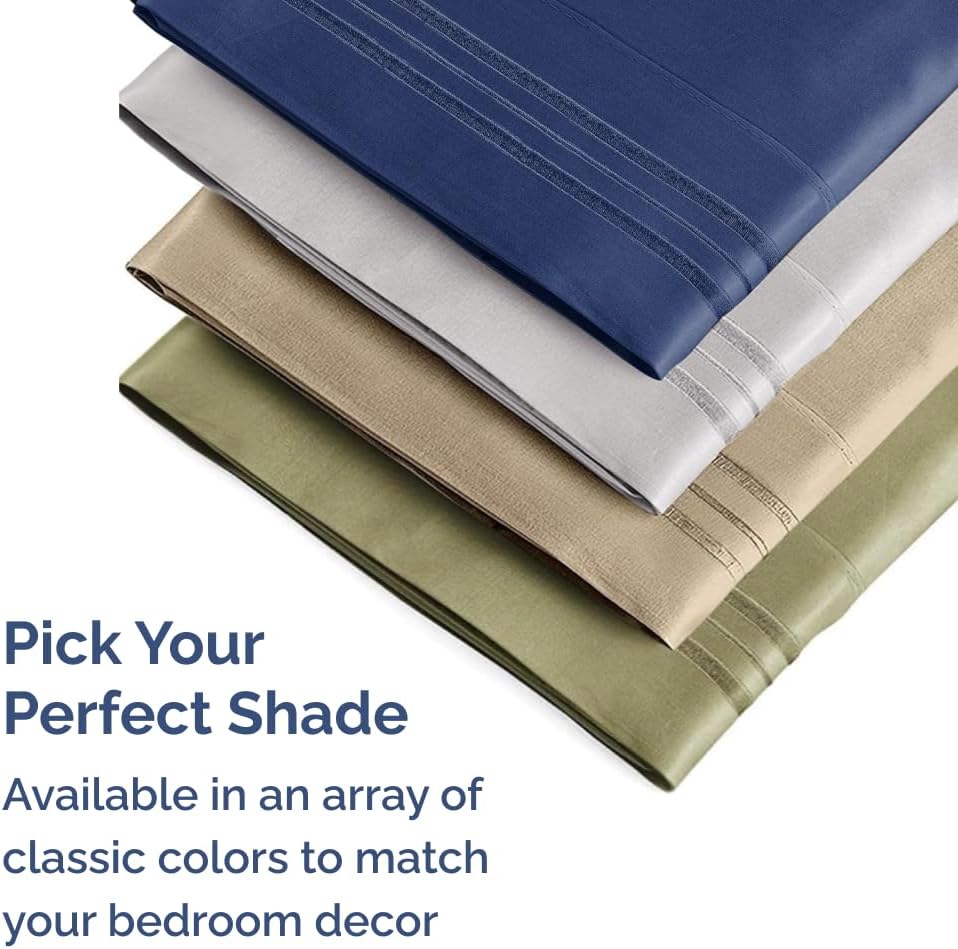 Skiennix Standard Pillow Cases Set of 2 | Ultra-Soft Hotel Quality, Wrinkle-Free, Navy Blue