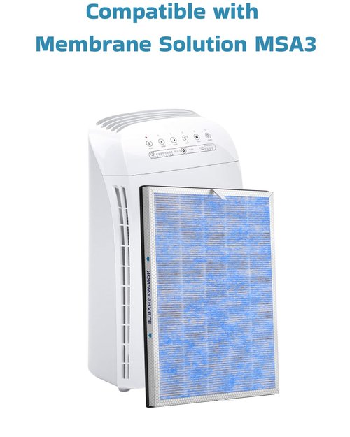 3 Pack MSA3/MSA3S True HEPA Filter Replacement Compatible with Membrane Solutions MSA3 and MSA3S Air Purifier Upgraded 4-in-1 H13 True HEPA Filter