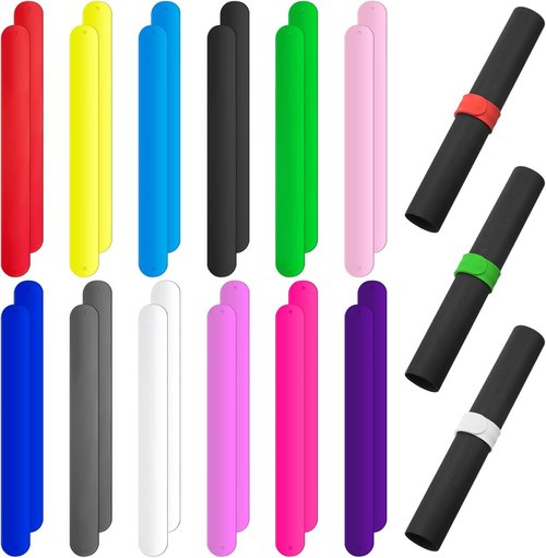 Leyndo Wrapping Paper Roll Holder Clips - 36 Pcs Silicone Snap Bands for Gift Wrapping | Multi-Color 1 x 9 in