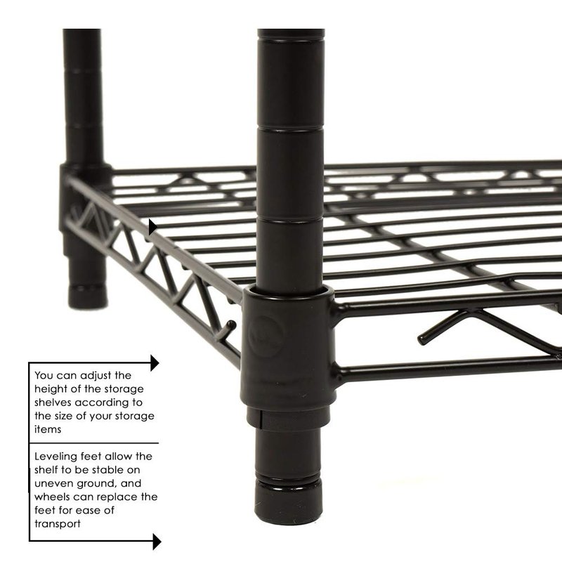 14x36x54 Inch 4-Shelf Storage Shelves Heavy Duty Shelving Unit for Kitchen Metal Shelves Garage Organizer Wire Rack Shelving Storage Unit Shelf Adjustable Utility NSF Certification Commercial