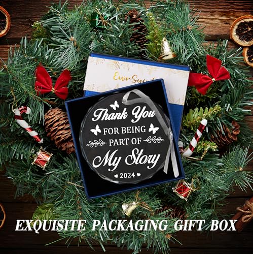 Vorruil Thank You Christmas Ornament - Heartfelt Appreciation Gift, Glass Round, Variation: Round-Thank