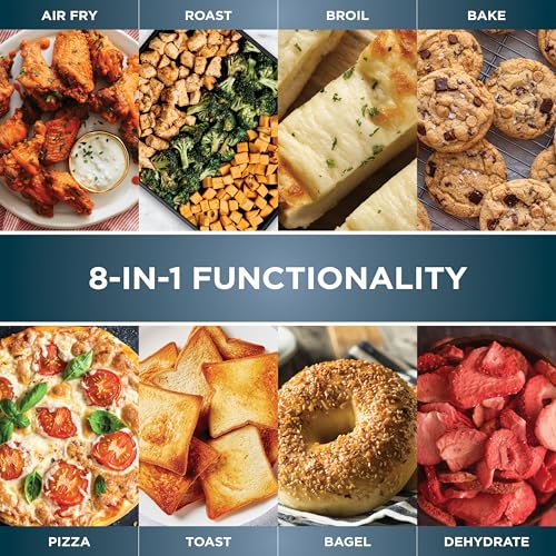 8-in-1 Flip-Away Air Fryer Toaster Oven, Stainless Steel Convection Oven