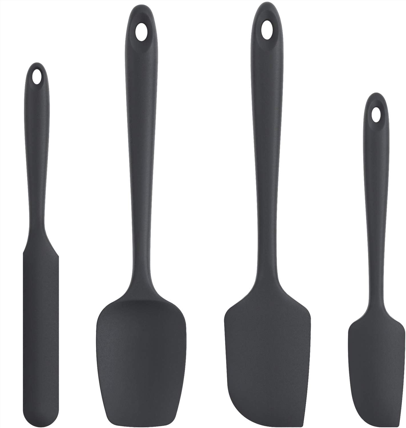 U-Taste Silicone Spatula Set - Heat Resistant Up to 600°F | Durable Black Kitchen Tools