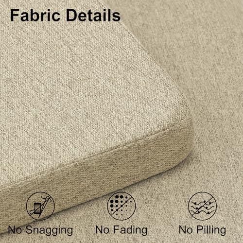 D-Shaped Dining Chair Cushion, Non-Slip Kitchen Seat Pad with Ties, 17x16.5in