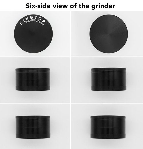 KINGTOP Grinder, Large 3" Spice Grinder (Midnight Black)