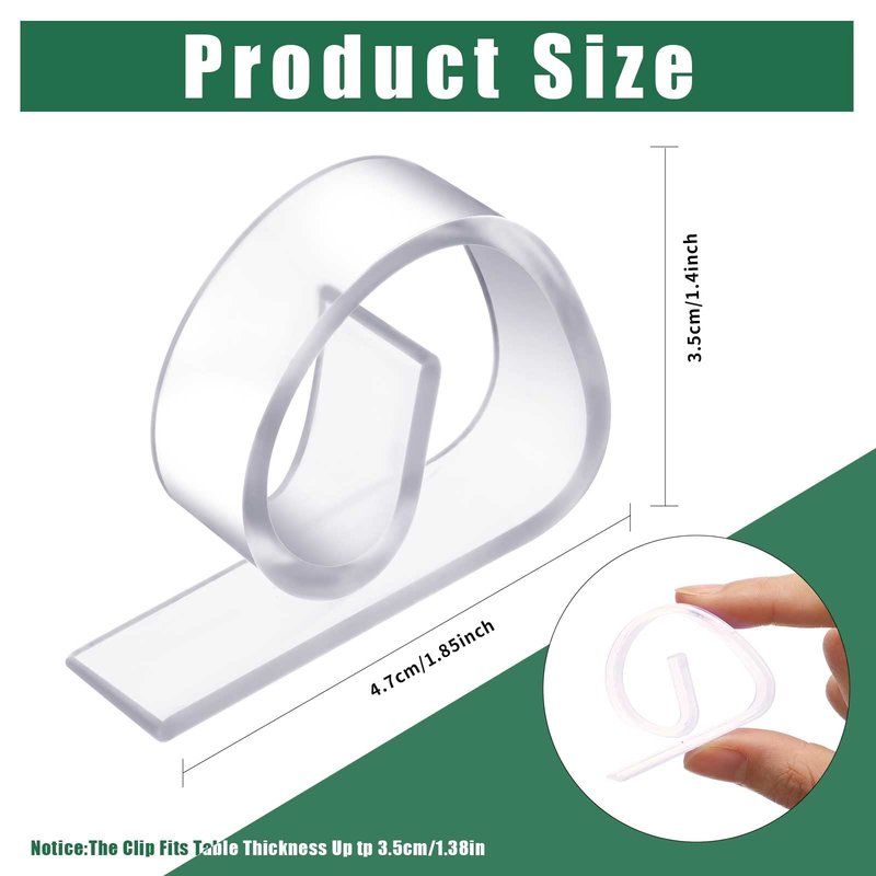 Eccliy 150 Pieces Transparent Clear Tablecloth Clips Plastic Table Cloth Clips Windproof Table Cover Holder Clamps Tablecloth Cloth Holder for Christmas Wedding Party Indoor Outdoor Camping Picnic