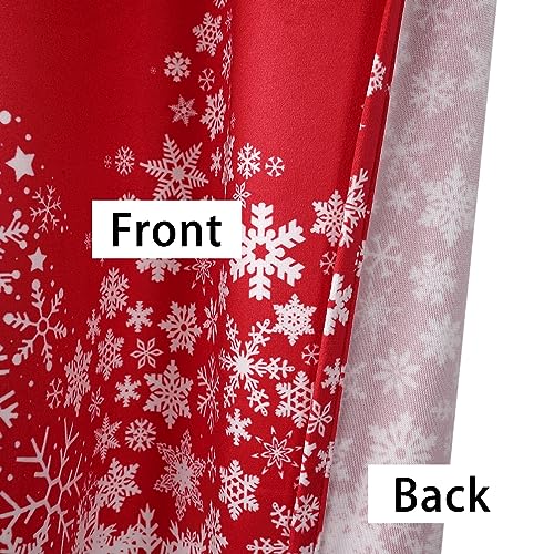 Garvee Snowflake Christmas Velvet Curtain Short 26x45 Inches - Pack of 2