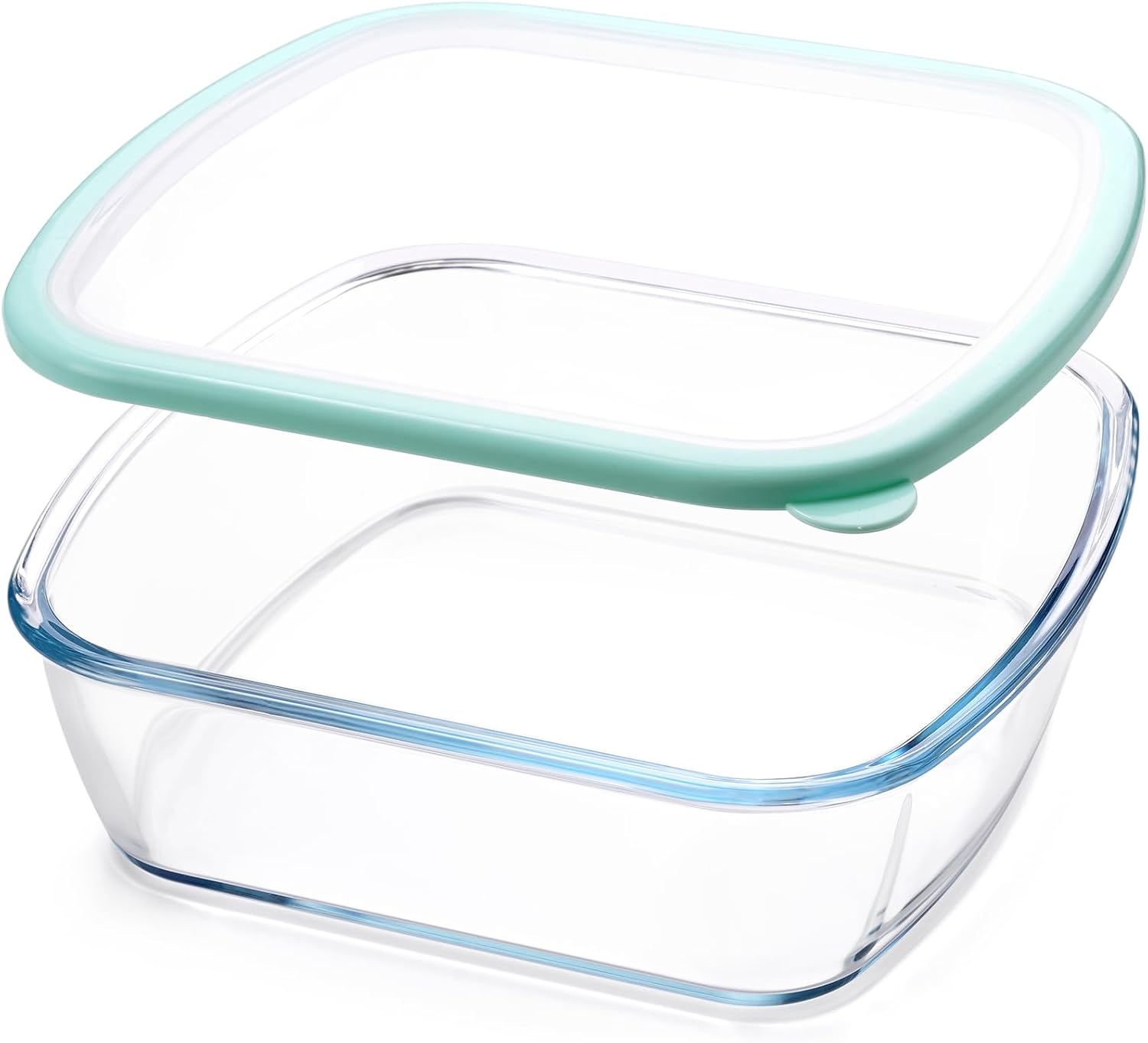 NUTRIUPS 9 x 9 Glass Baking Dish with Lid - Large 2.75QT Oven Safe Pan in Green | Deep & Durable Design