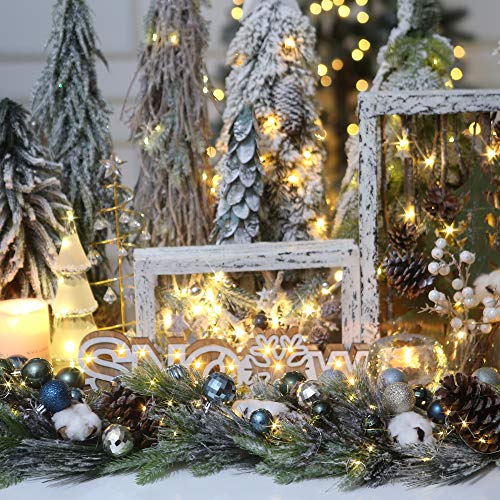 Mini Christmas Ball Ornaments 1.18 Inch 64-Pack Stone Blue Champagne - Holiday Decor