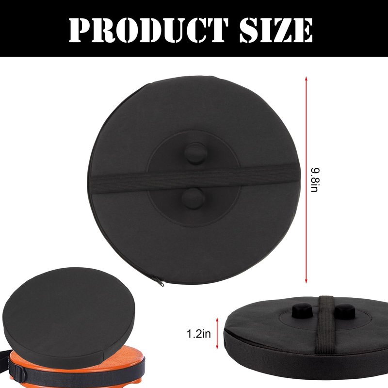 DIICCYO Telescopic Stool Cushion with Memory Foam, Round Thickened Collapsible Stool Chair Pads, Retractable Folding Stool Cushion with Elastic Strap, Fits Round Retractable Folding Stools, 1 Pack