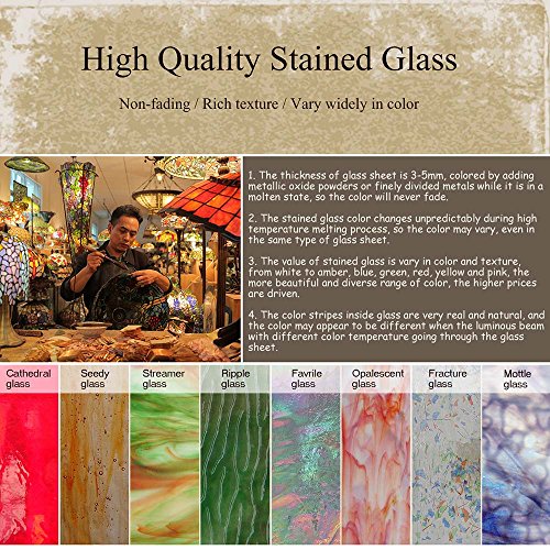 Victorian Tiffany Style Stained Glass Window Panel - 18" x 25"