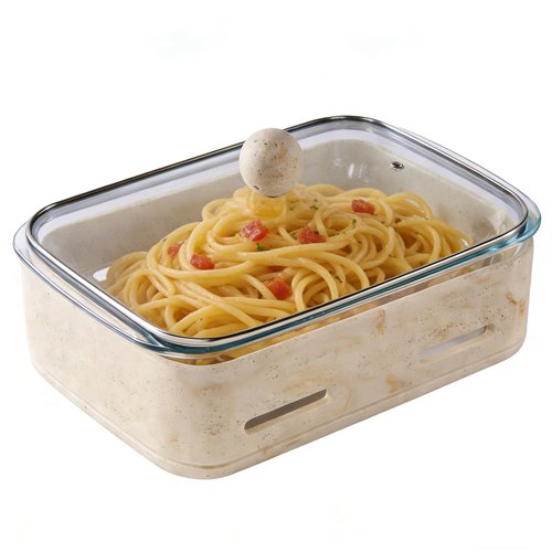 Travertine Textured Chafing Dishes for Buffet Set – 2.5QT Thick Glass Food Warmer with Resin Holder & Glass Lid – Catering-Grade for Wedding, Birthday, Graduations, Showers Parties, Commercial Use