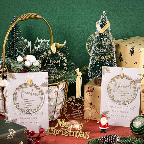 30 Sets Christian Christmas Ornaments Bulk Bible Verse Blessing Decorations