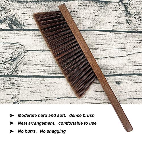 Soft Bristle Hand Broom Dusting Brush with Natural Wooden Handle